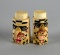 Pair of Vintage Inuit Hand Carved & Painted Thunderbird Totem Motif Salt & Pepper Shakers