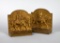 Pair of Cast Metal Bookends with George Washington at Valley Forge Scenes (Hubley?)