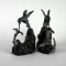 Pair of Bronze Finish Metal Hummingbird Bookends