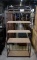 Contemporary Bronze Finished Metal and Tan Wicker Baker's Rack
