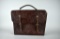 Vintage Tooled Leather Thistle Pattern Bag / Case with Silver Accents