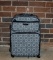 Liz Claiborne Gray Four Leaf Clover Design Rolling Suitcase with Snap Out Cosmetic Bag