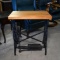 Antique Cast Iron Sewing Machine Base with Oak Top Attached