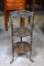 Antiqued Brass Finish Three-Tier Stand with Paw Feet