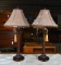 Pair of Contemporary Barley Twist Table Lamps with Light Tan Dragonfly Shades, Lots 41 & 42 Match
