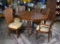 Set of 6 Henredon Cherry Dining Chairs with Caned Backs and Light Yellow Upholstered Seats
