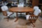 Set of 4 Upholstered Oak Frame Dining Chairs on Caster Feet