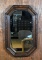 Vintage Pressed Oak Wood Octagonal Frame Mirror