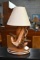 Carved Wooden Anchor Nautical Table Lamp