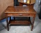 Antique Oak Library Table / Small Desk with Barley Twist Legs