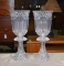 Pair of “Estate” 24% Full Lead Crystal 14” Hurricane Sideboard Electric Lamps with Boxes