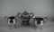 Antique Middletown Quadruple Silver Plate Sugar & Creamer with Double Lidded Waste Jar