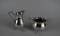 Vintage International Silver Gilt-Lined Silver Plate Sugar & Creamer Set with Cloth Storage Bags