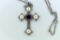 Vintage Sarah Coventry 3” Cross Pendant on 24” Chain Necklace