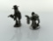 Two Comical Small Pewter Figurines: Prospector & Mule