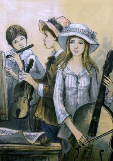 Jacques Lalande (French 1921-2003) “The Musicians” Color Lithograph 112/250, Signed Lower Right