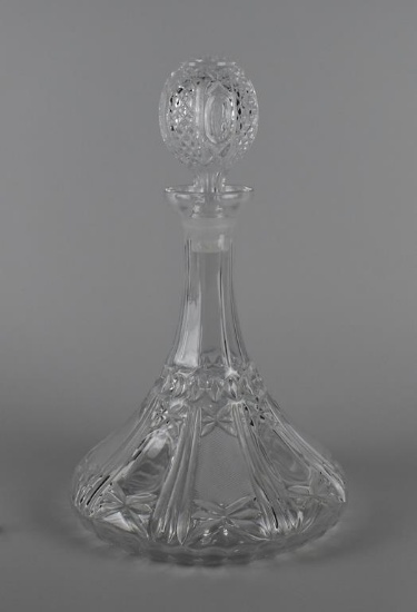 Clear Pressed Glass 11.5” Spirit Decanter