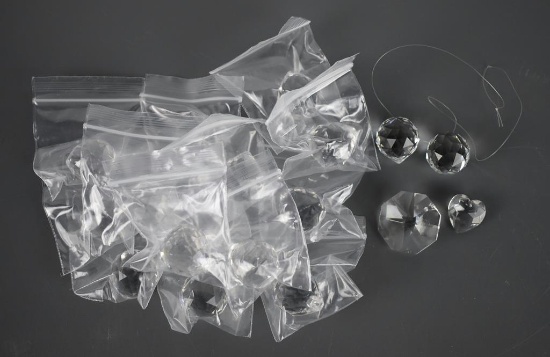 Fourteen Faceted Crystal Baubles/ Tree Ornaments