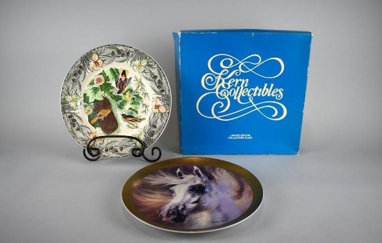 Lot of Two Collectors Plates: Harland Young's “The Arabian” & John James Audubon's“Baltimore Oriole”