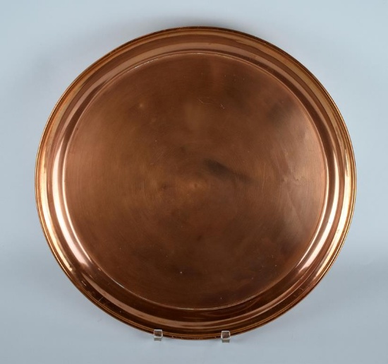 “WB” Round 14.5” Solid Copper Tray