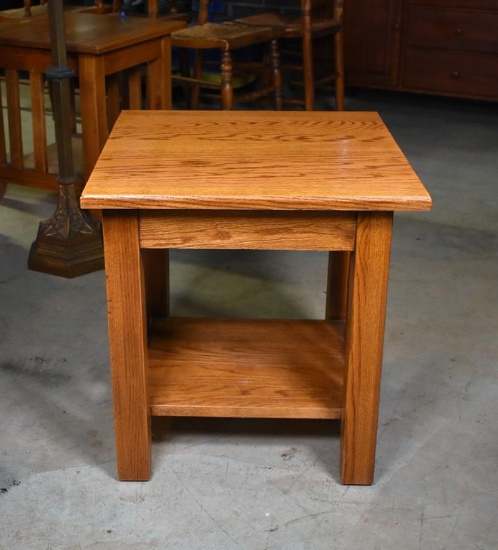 Contemporary Mission Style Oak End Table, Lots 17 & 18 Match