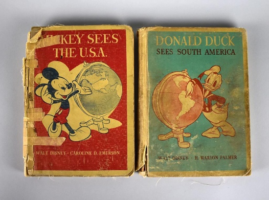 Disney Hardback Copies of “Mickey Sees the USA” & “Donald Duck Sees South America”, 1940s