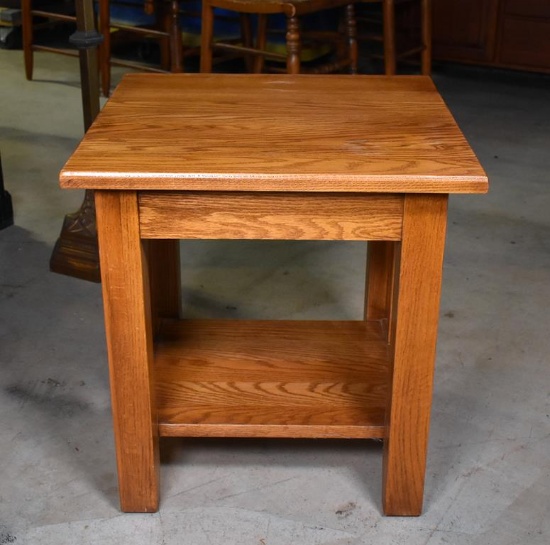 Contemporary Mission Style Oak End Table, Lots 17 & 18 Match