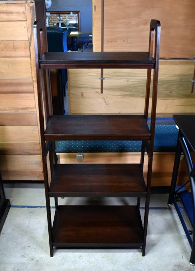Contemporary Dark Stained Wood Bookshelf