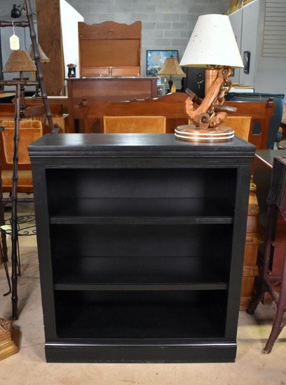 Contemporary Black Wooden Small Bookshelf
