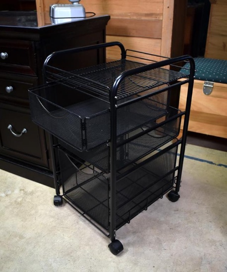 Contemporary Safco Black Metal Basket Rolling Supply Cart