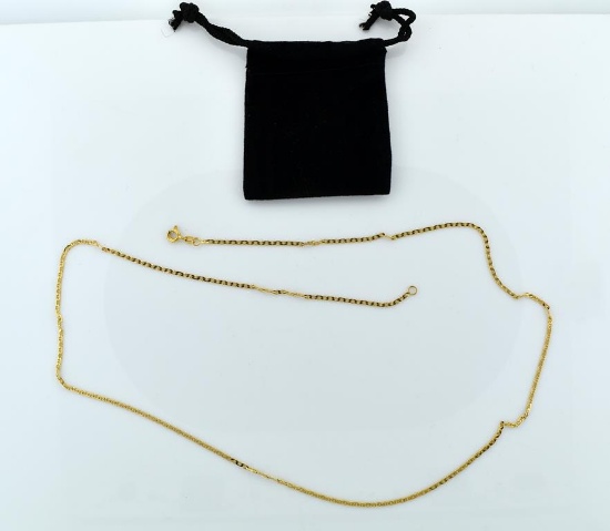 18K Gold 24” Chain Necklace, Italy