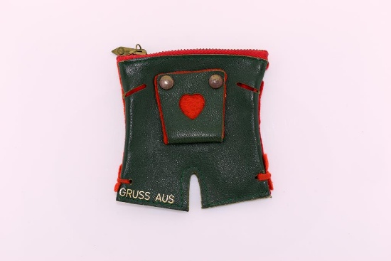 Cute Vintage Leather “Gruss Aus” Swiss Alps Shorts Coin Purse