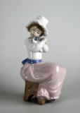 Lladro Girl Hugging Puppy 6.5” Figurine, Spain