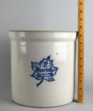 Vintage Western Stoneware Co. Two Gallon Stoneware Crock, Rim Handle, Monmouth IL