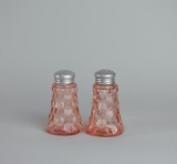 Vintage Pair of Pink Fostoria Salt & Pepper Shakers