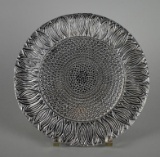 Wilton Armetale Metal Serving Plate with Sunflower Design