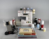 Elna Lock Pro 5 DC Serger with Books/Accessories, Dust Cover, & Thread