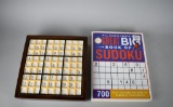 Wooden Sudoku Puzzle Board Game with Number & Thinking Tiles Plus Puzzle Book
