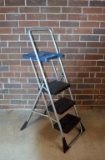 Cosco Three Tread Step Ladder with Blue Tool/Supply Shelf