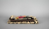 Lot of Four Hand Crafted Textiles: Batik, Navajo Small Blanket, Embroideries