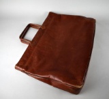 Vintage Justin Leather Portfolio/Document Bag with Side Zipper Pocket