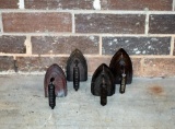 Lot of Four Antique Metal Flat Irons