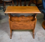 Oak Magazine Rack Side Table