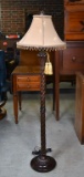 Contemporary Barley Twist Floor Lamp with Light Tan Dragonfly Shade, Lots 41 & 42 Match