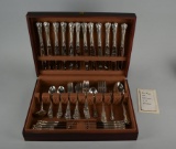 Set of Towle “Old Master” Sterling Silver Flatware, 12 Placesettings, 67 Pieces & Storage Box