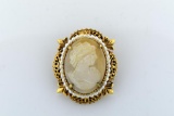 Florenza Cameo Pendant Brooch, 1.5” L