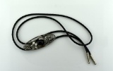 Oval with Black Cabochon Western Bolo Tie