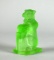 Green Satin Glass Bear Figurine