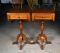 Antique Cherry Matching End Tables with Drop Finial Corners