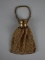 Vintage Posh Gold Mesh Reticule with Hinged Engraved Lid